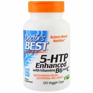 Doctor's Best 5-HTP enhanced Vitamin B6 & C, 120 kapslí