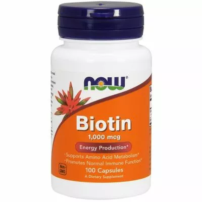 Now Foods Biotin, 1000 mcg, 100 kapslí