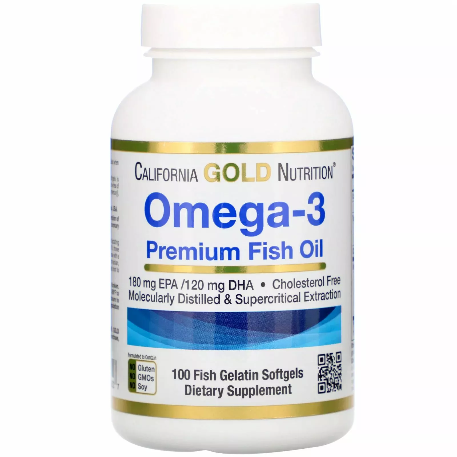 Madre Labs Omega 3 Premium Rybí Olej 1000 mg DHA + EPA, 100 softgel kapslí