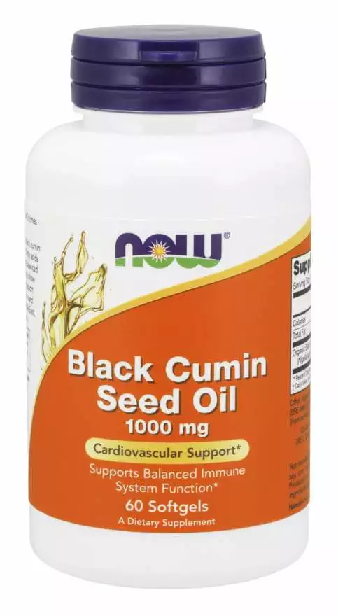 Now Foods Black Cumin Seed Oil (černucha setá) 1000 mg, 60 softgel kapslí