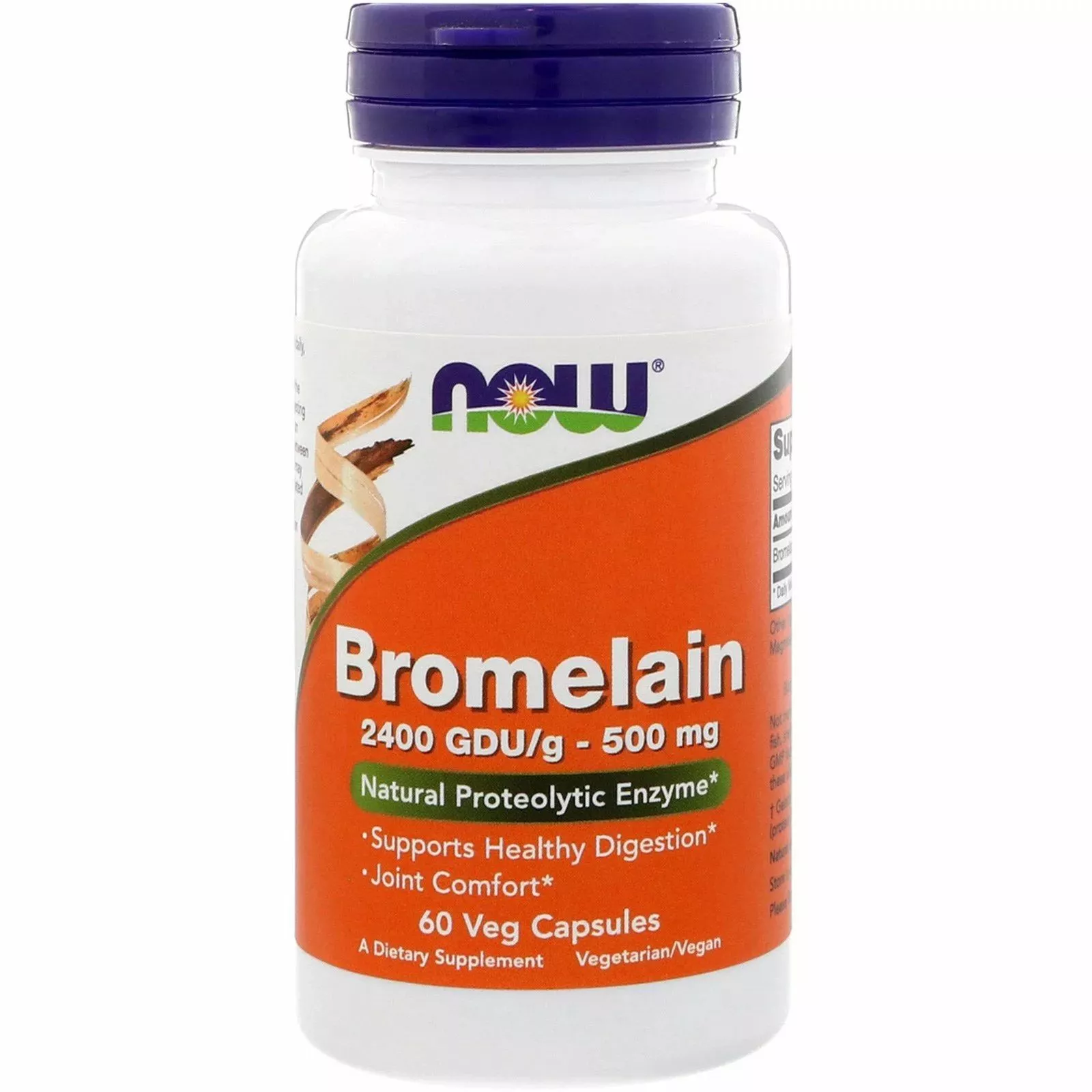 Now Foods Bromelain 500 mg, 60 rostlinných kapslí