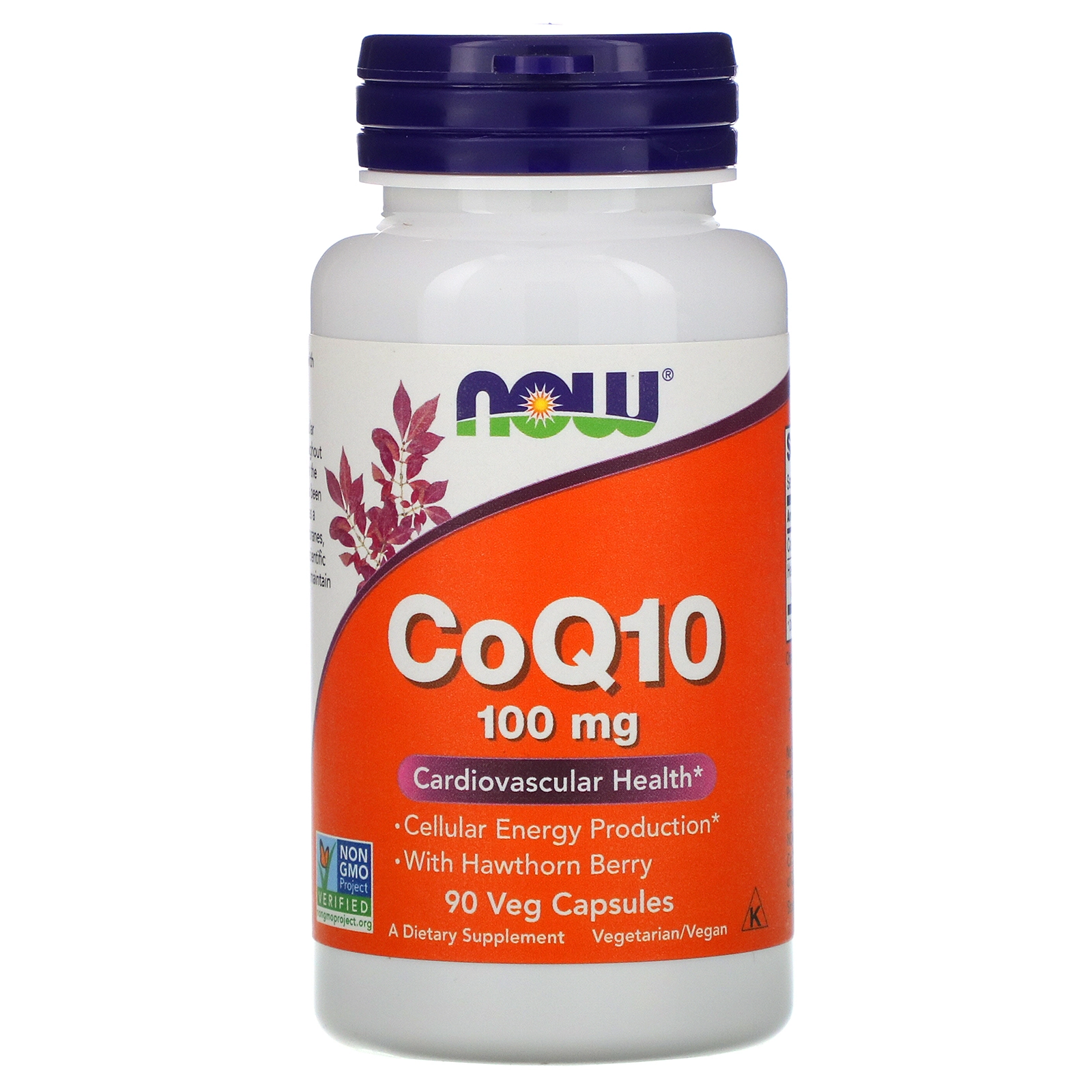 Now Foods Koenzym Q10 100 mg + Hawthorn Berry, 90 rostlinných kapslí