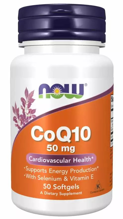 Now Foods Koenzym Q10 (s vitamínem E a selenem), 50 mg, 50 softgel kapslí
