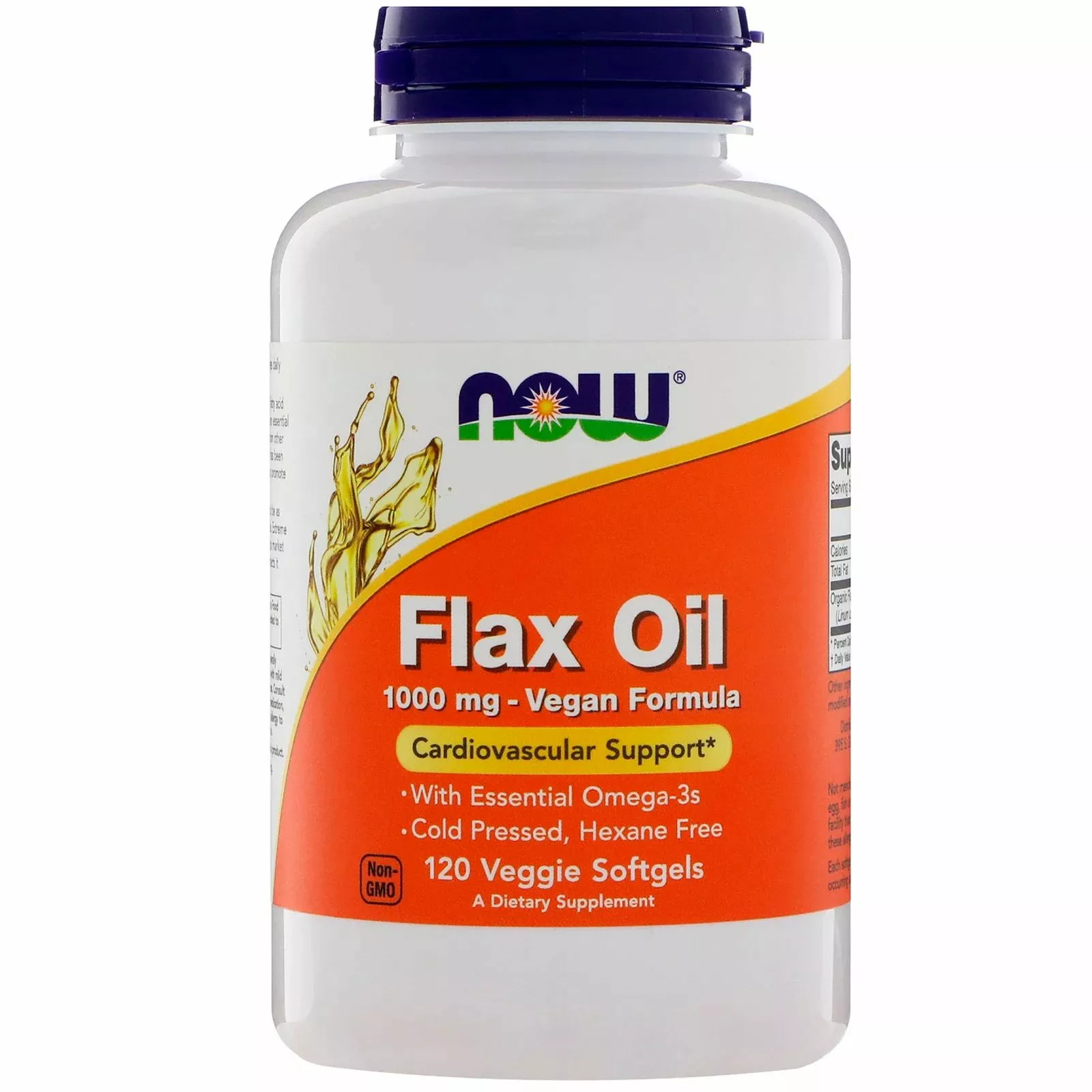 Now Foods Flax Oil (lněný olej) 1000 mg, 120 softgel kapslí