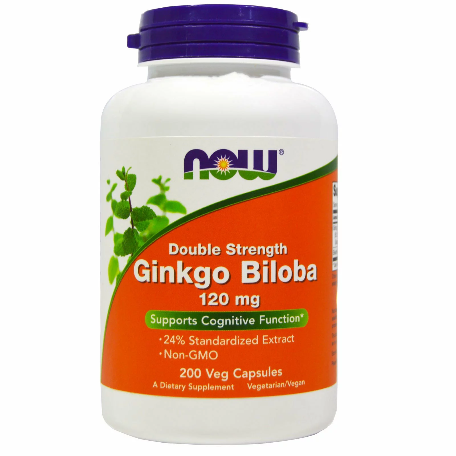 Now Foods Ginkgo Biloba extrakt + Eleuterokok, 200 vegan kapslí