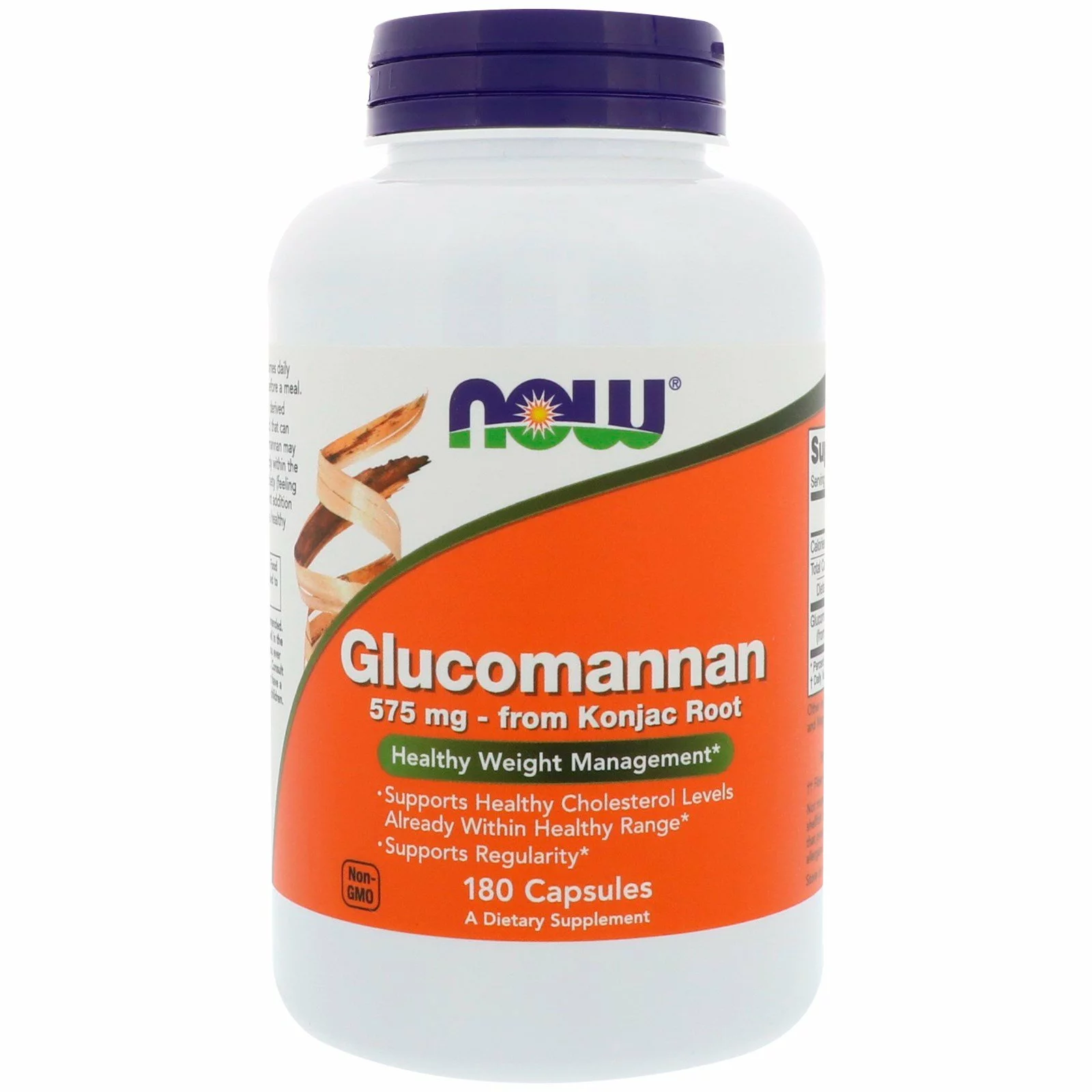Now Foods Now Glucomannan, 575 mg, 180 kapslí