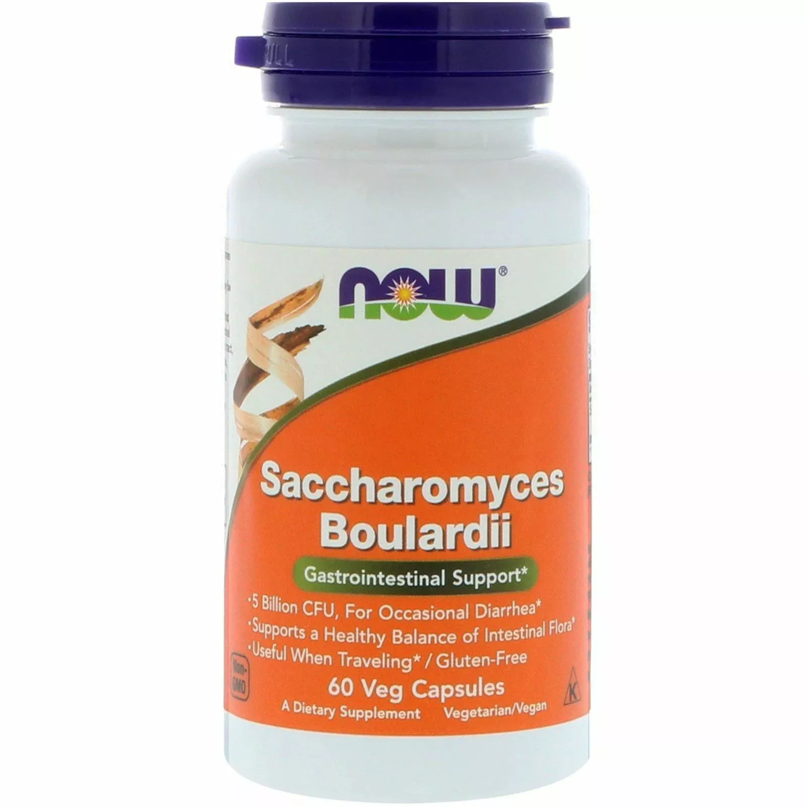 Now Foods Saccharomyces Boulardii, 5 mld. CFU, 60 rostlinných kapslí