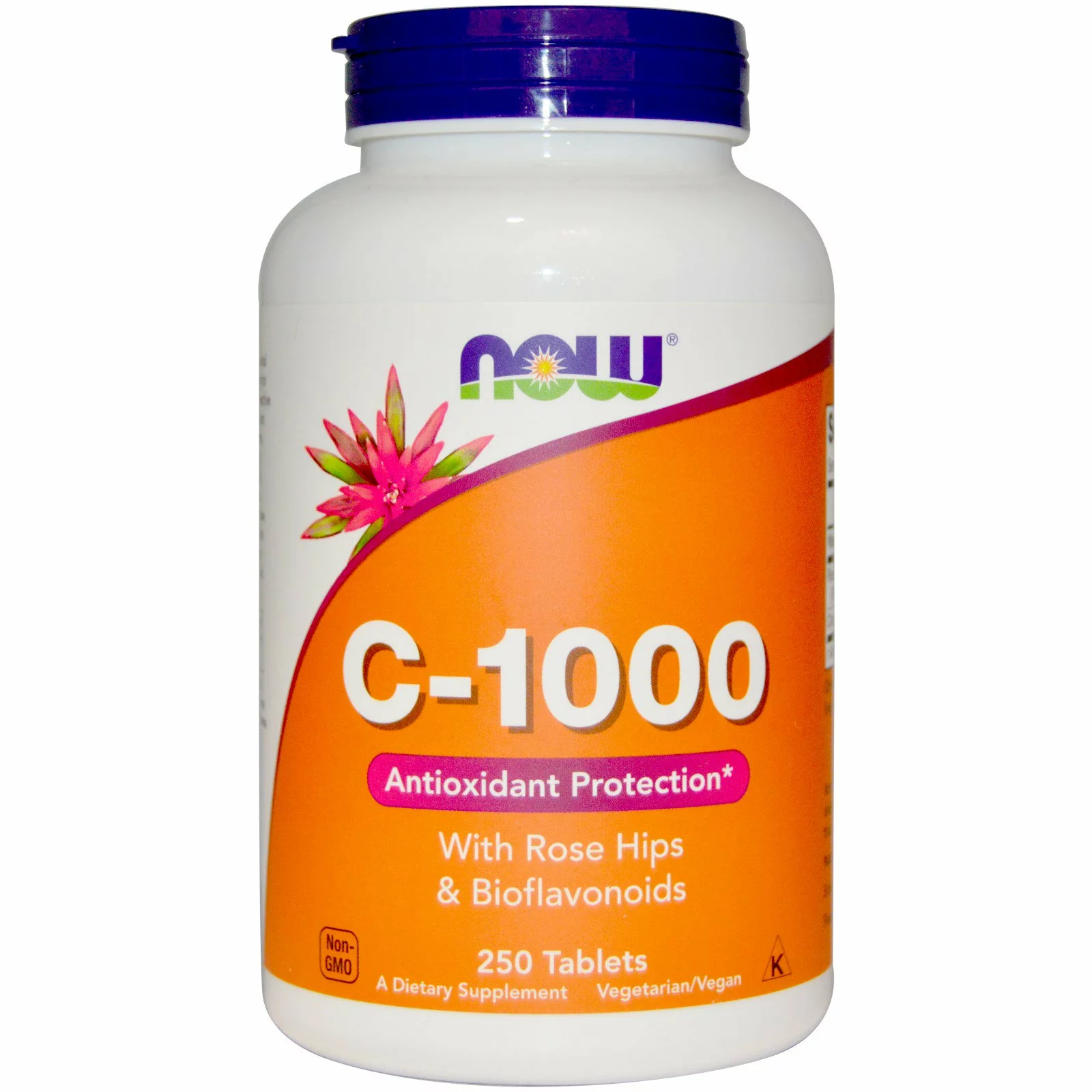 Now Foods Vitamin C 1000 mg, s šípky a bioflavonoidy, 250 tablet
