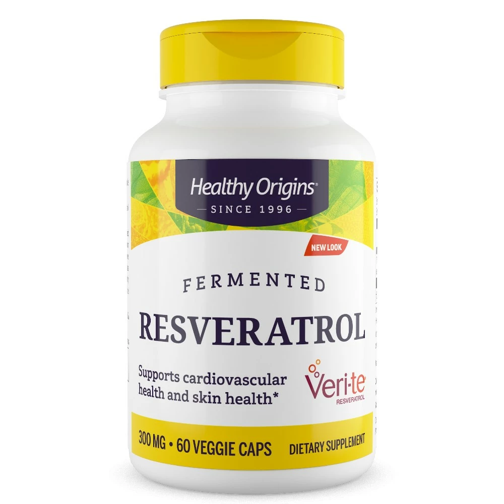 Healthy Origins Active Trans Resveratrol 300 mg + Red Wine Extract, 60 veg.kapslí