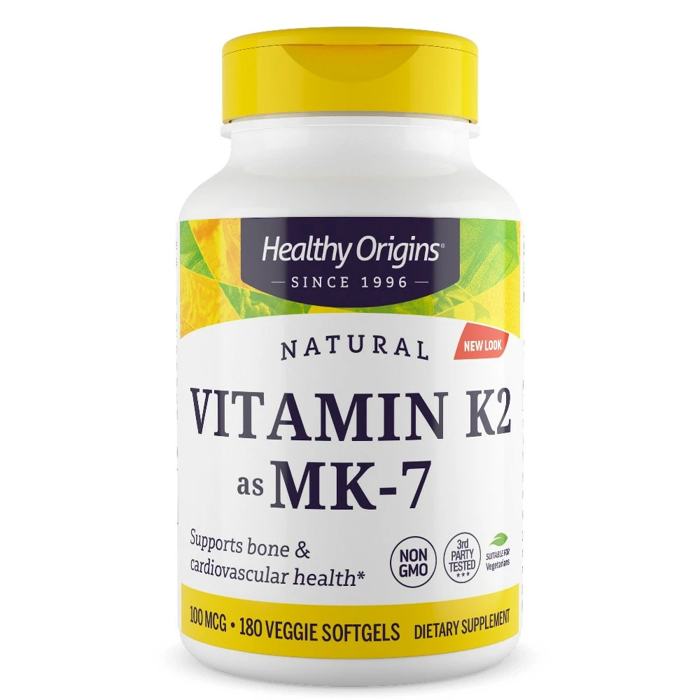 Healthy Origins Vitamin K2 (MK-7) 100 mcg, 180 softgel kapslí