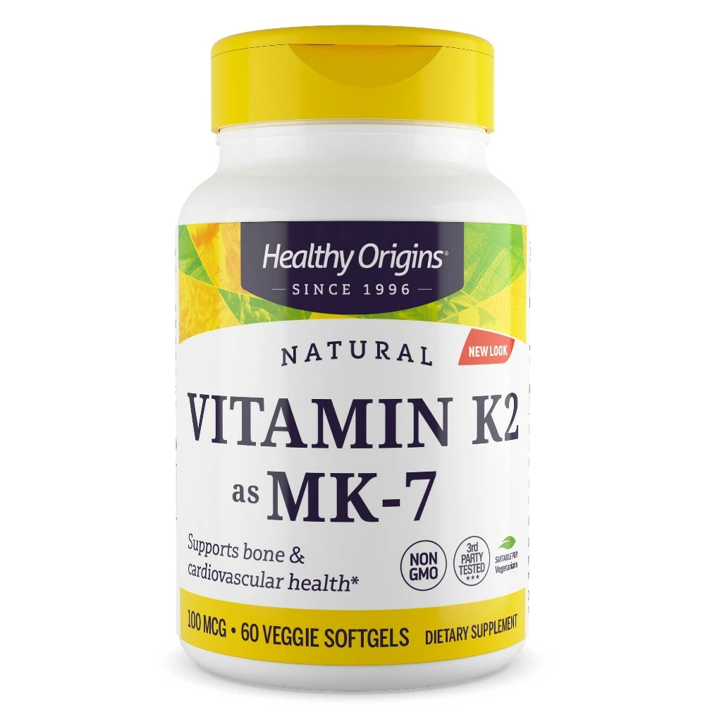 Healthy Origins Vitamin K2 (MK-7) 100 mcg, 60 softgel kapslí