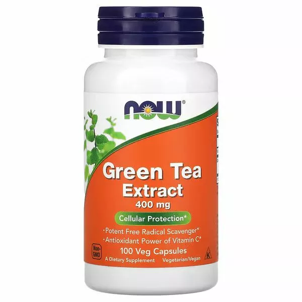 NOW Green Tea Extract (zelený čaj extrakt), 400 mg, 100 rostlinných kapslí