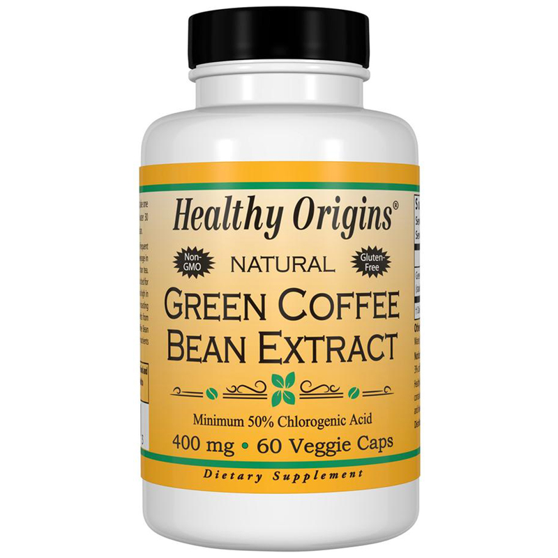 Healthy Origins Green Coffee Bean Extract (zelená káva) 400 mg, 60 veg. kapslí