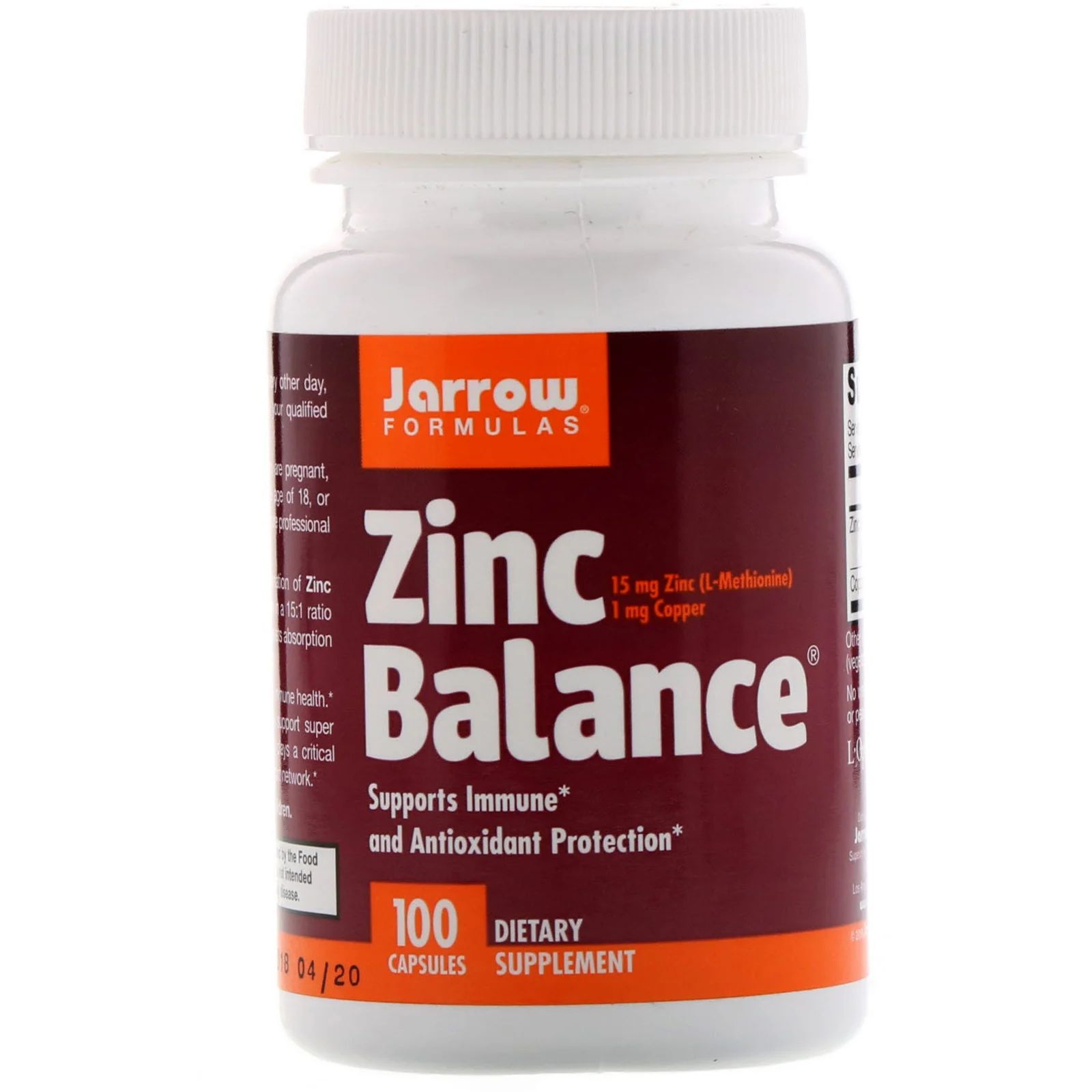 Jarrow Formulas Zinc Balance (L-OptiZinc), 100 kapslí