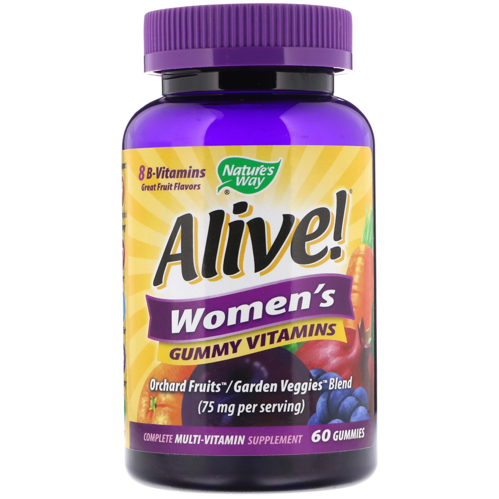 Nature's Way Alive! Gumové vitamíny pro ženy, ovocná příchuť, 60 gumových medvídků