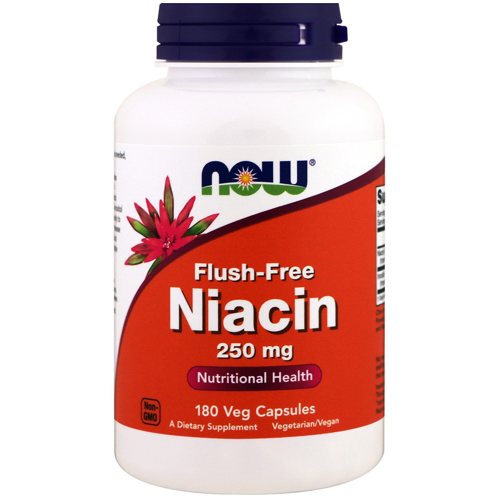 Now Foods Flush-Free Niacin (Vitamin B3) 250 mg, 180 veg.kapslí