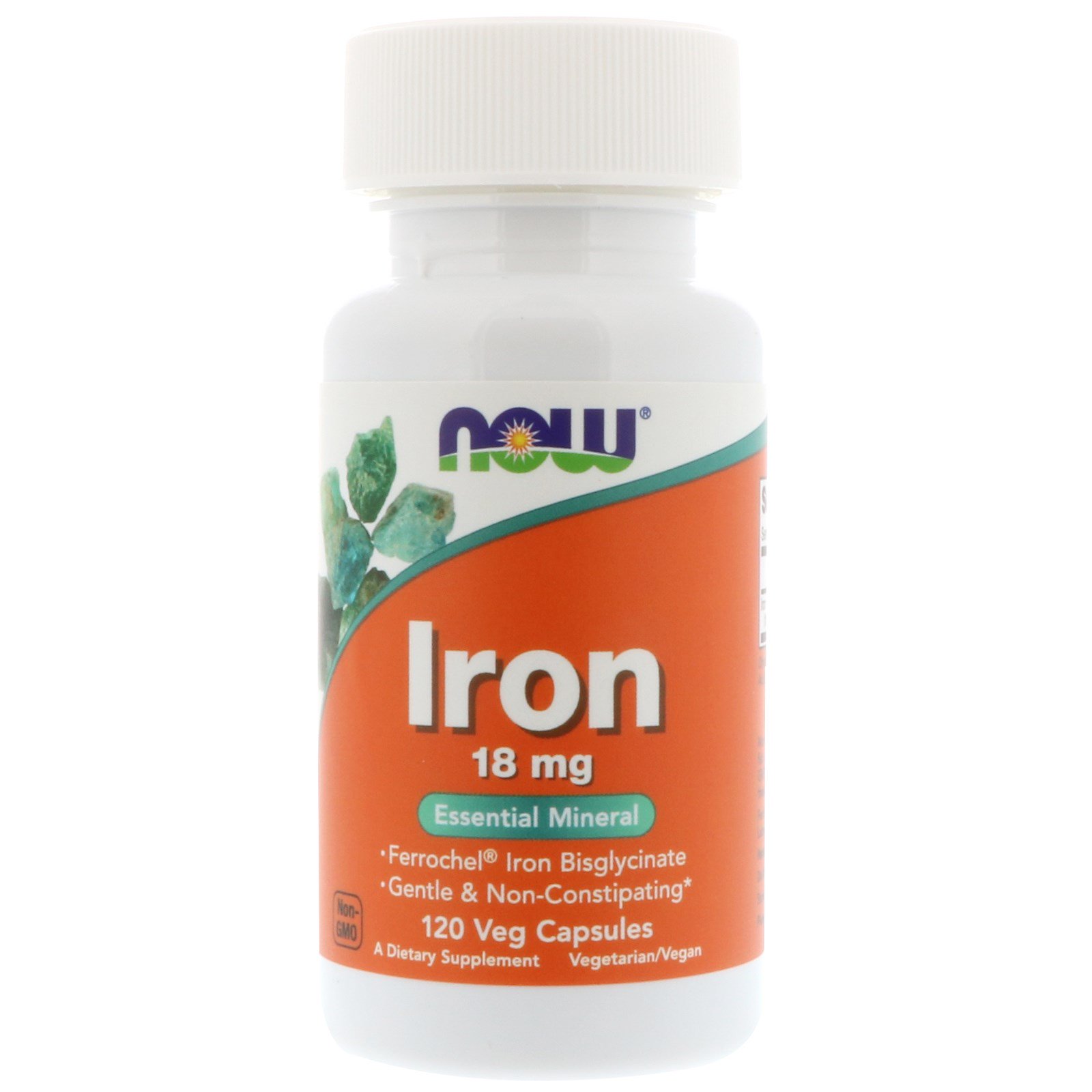 Now Foods Iron Ferrochel (železo chelát) 18 mg, 120 veg.kapslí