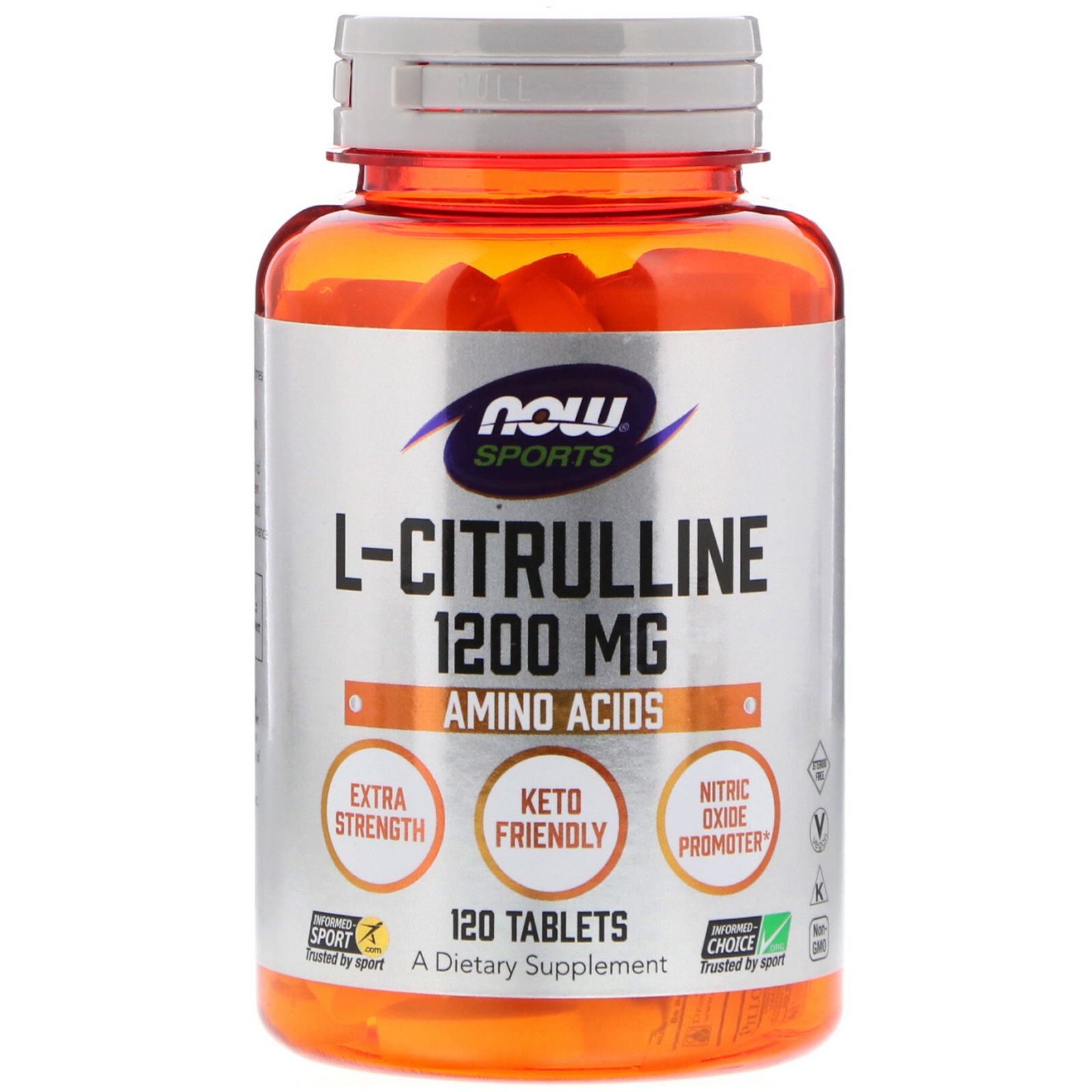 Now Foods L-Citrulline (citrulin), Extra Strength 1200 mg, 120 tablet