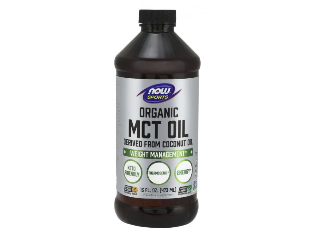 Now Foods Now MCT Olej, organický, bez příchuti, 473 ml
