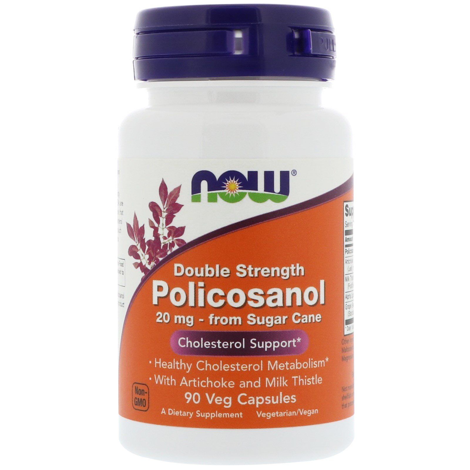 Now Foods Policosanol Plus 20 mg, 90 veg. kapslí