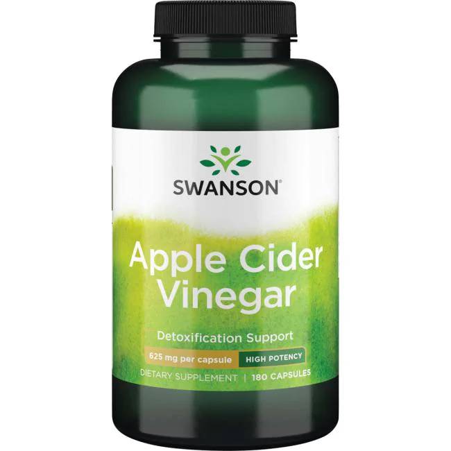 Swanson Apple Cider Vinegar (jablečný ocet) 1250 mg, 180 kapslí
