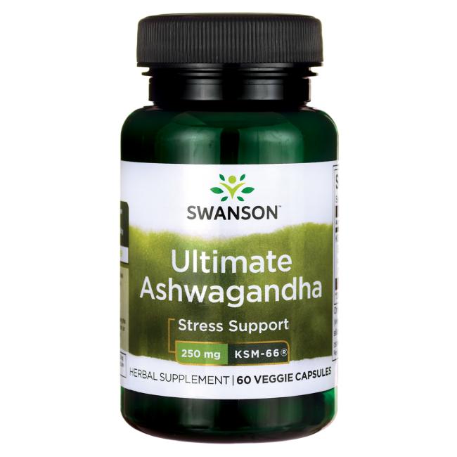 Swanson Ultimate Ashwagandha with KSM-66, 250 mg, 60 veg. kapslí