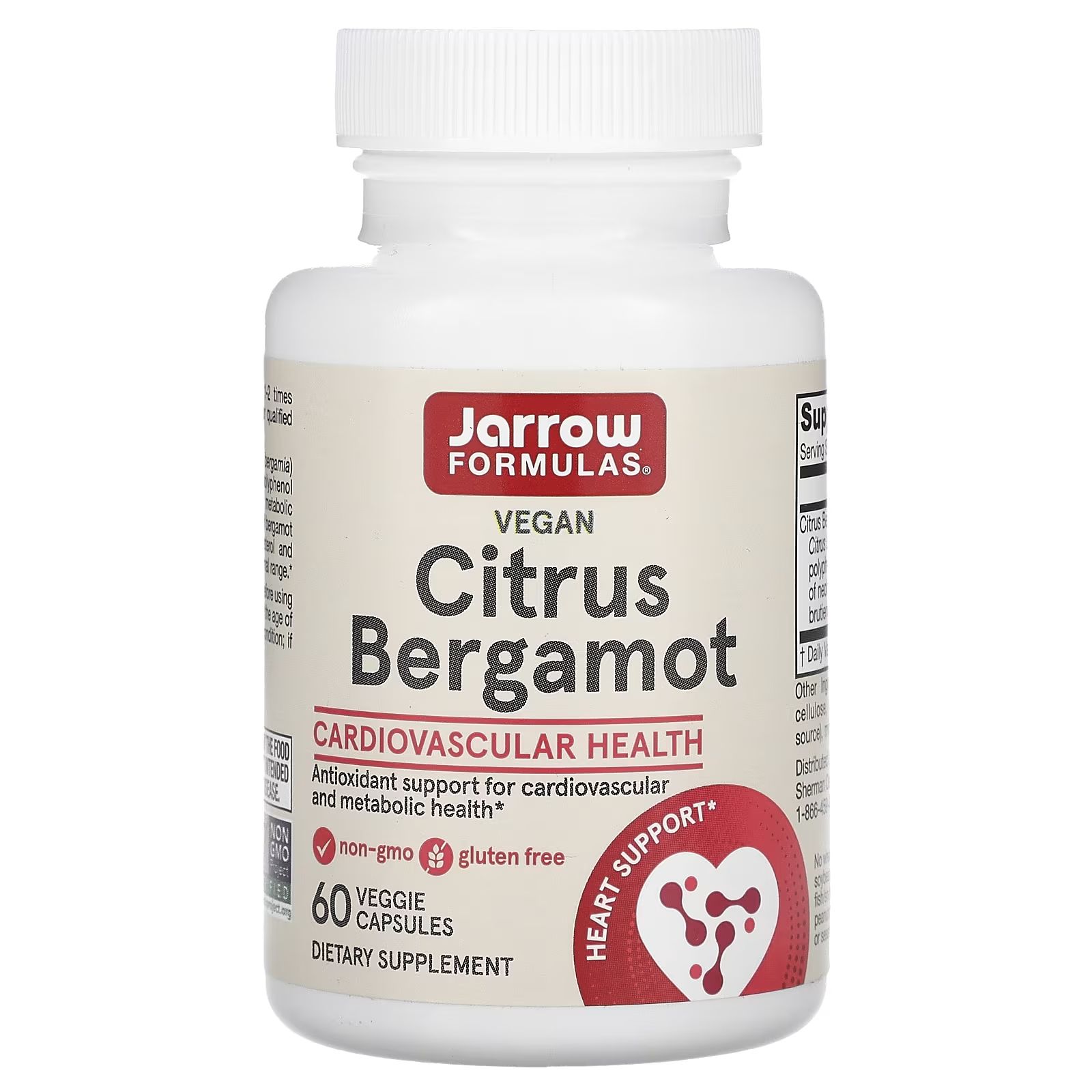 Jarrow Formulas Citrus Bergamot, 500 mg, 60 veg.kapslí