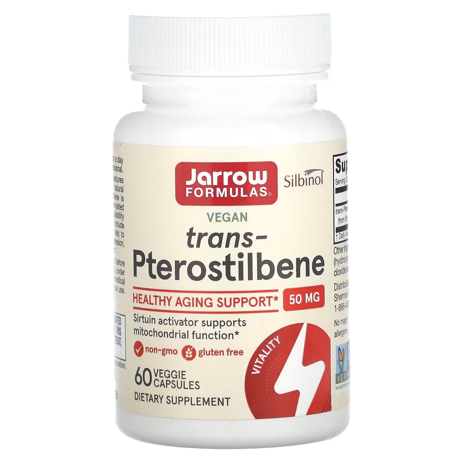 Jarrow Formulas Jarrow Formulas, Trans-Pterostilbene, 50 mg, 60 rostlinných kapslí