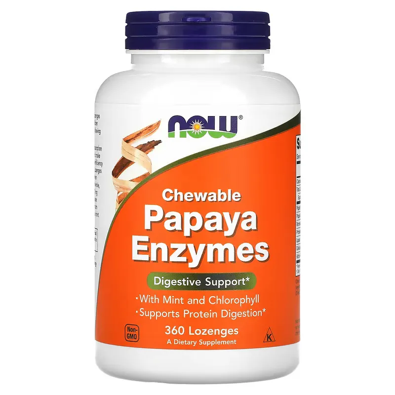 Now Foods NOW Papaya enzyme, 360 žvýkacích pastilek