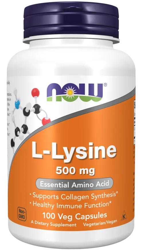 Now Foods NOW L-lysin, 500 mg, 100 rostlinných kapslí