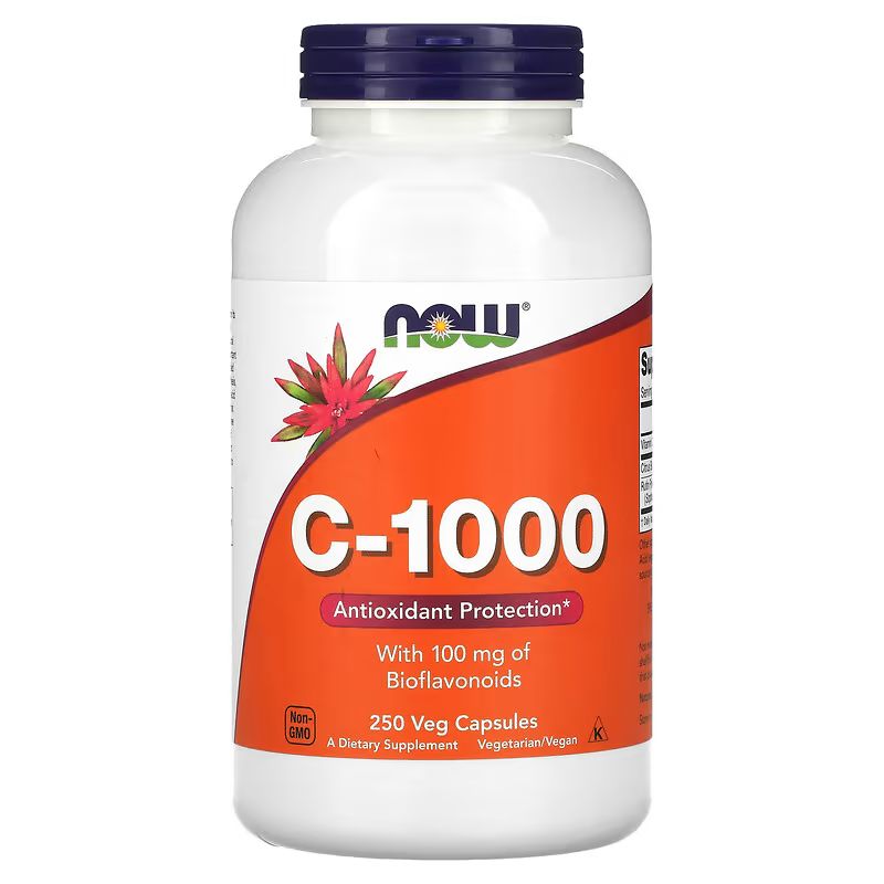 Now Foods Now Vitamin C 1000 mg, s bioflavonoidy, 250 rostlinných kapslí
