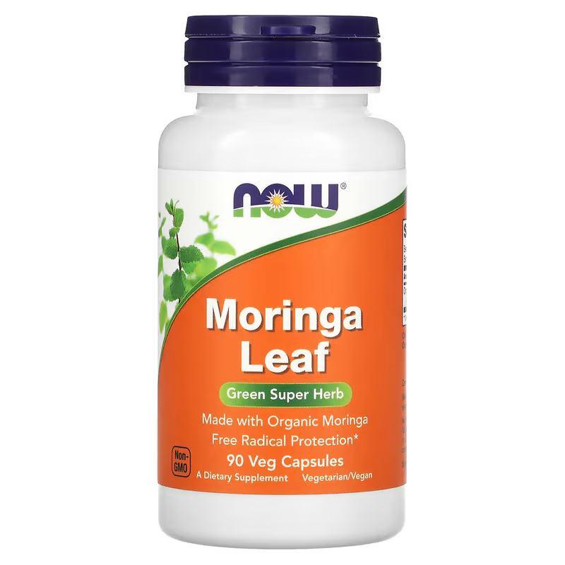 Now Foods Moringa Leaf, 90 rostlinných kapslí