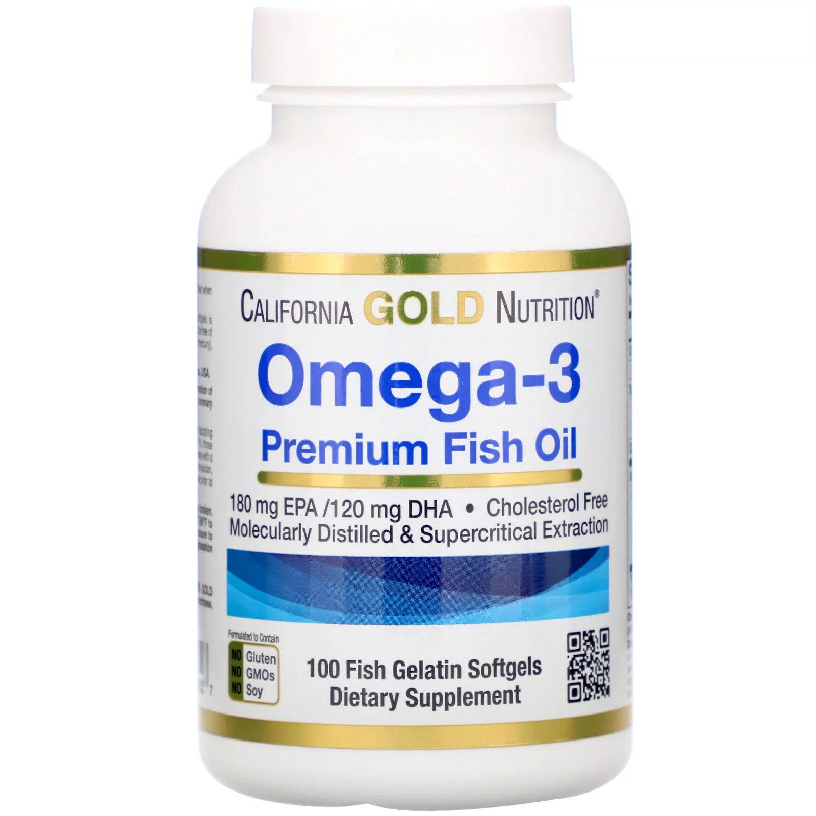 Omega 3 Premiový rybí olej 1000 mg, s vysokým obsahem EPA + DHA, 100