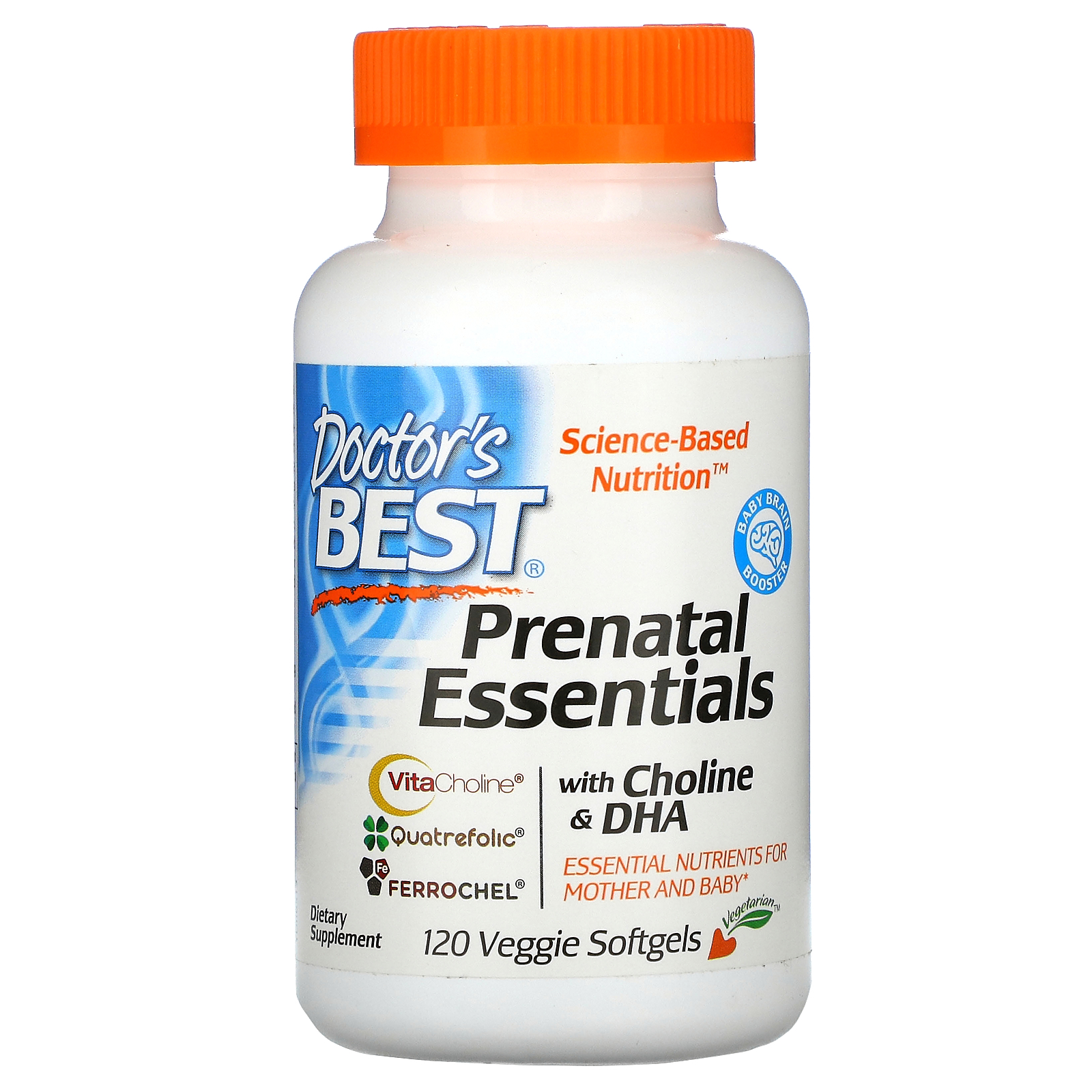 Doctor's Best Prenatal Essentials with Choline & DHA, 120 veggie softgels