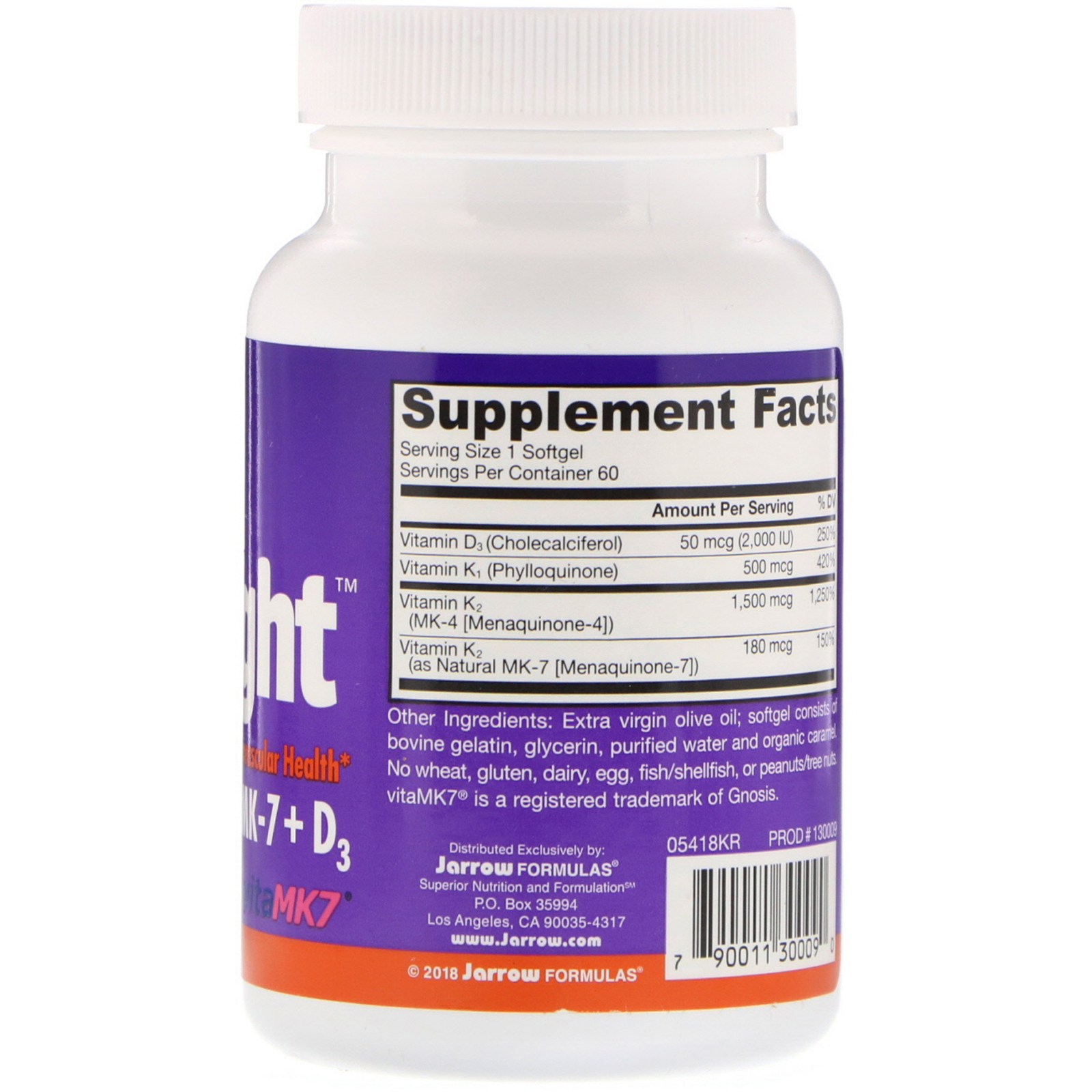 Jarrow Formulas KRight (vitamin K komplex), 60 softgel kapslí
