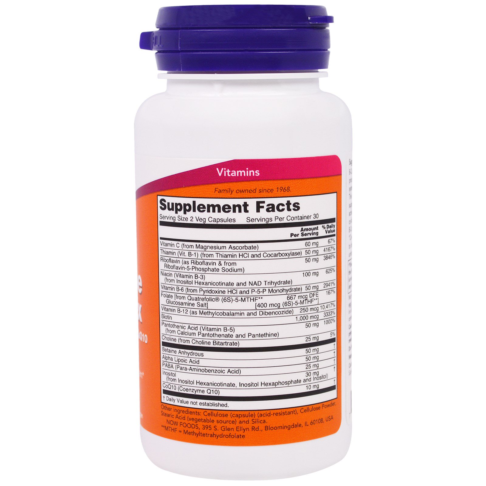 Now Foods Co-Enzyme B-Complex(vitamin B-komplex), 60 rostlinných kapslí