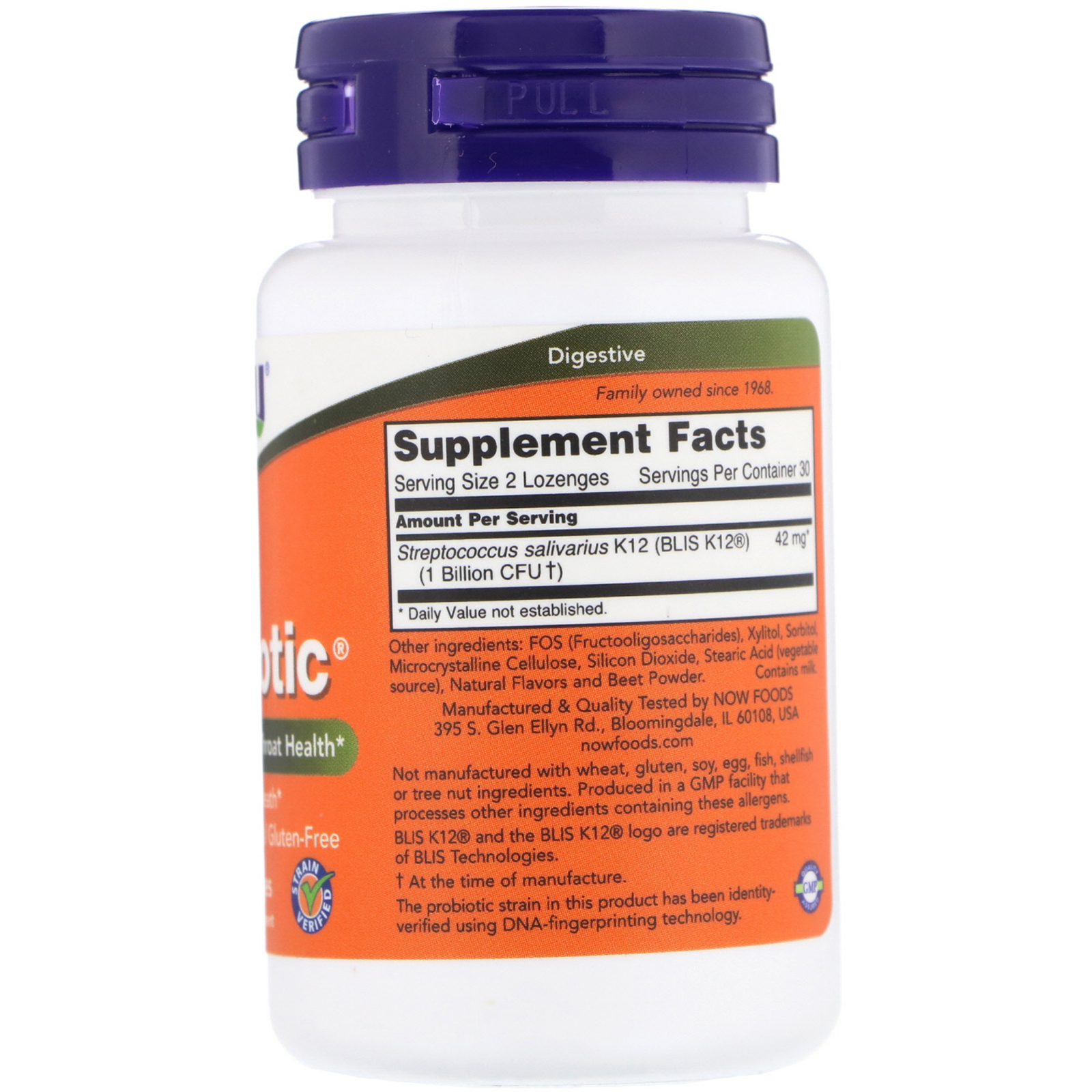 Now Foods Oralbiotic (Ústní probiotika), 60 pastilek