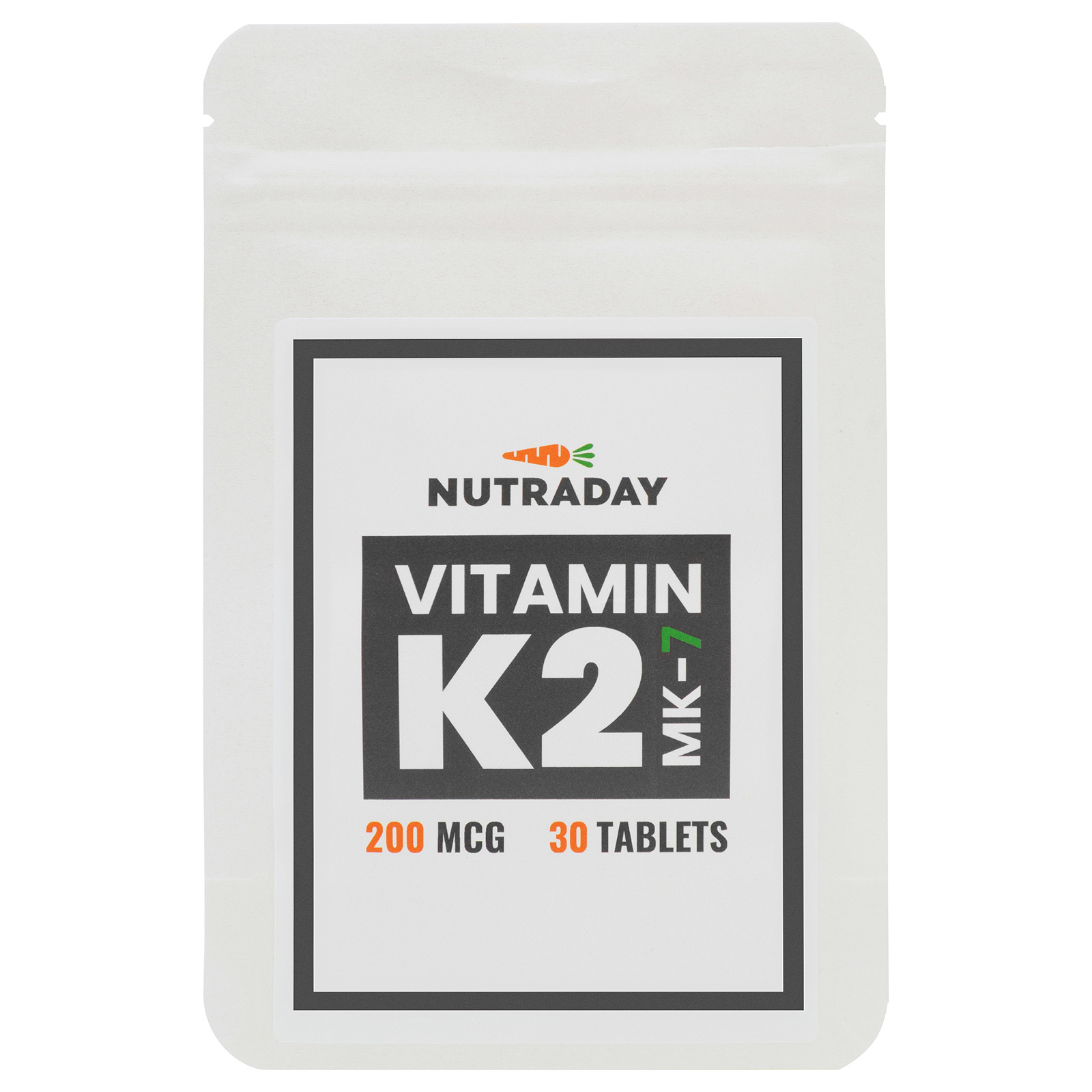 Vitamin K2 200 mcg ve formě MK7 30 tablet Nutraday.cz