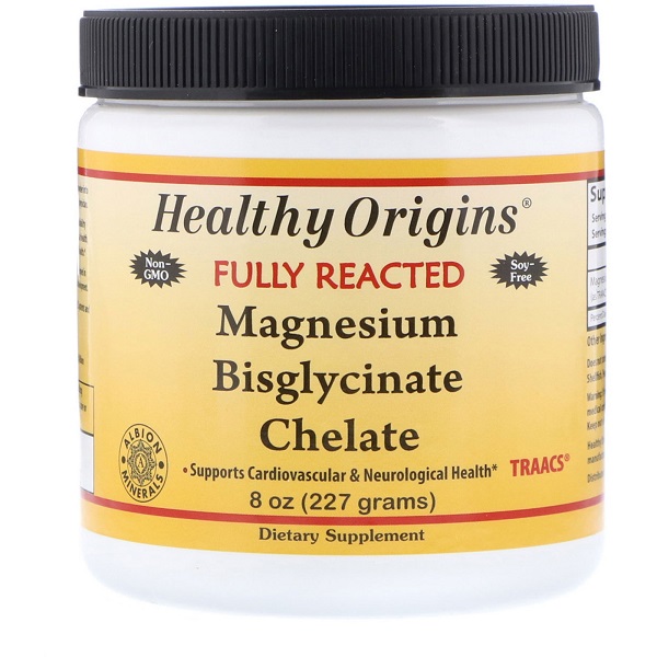 Healthy Origins Magnesium Bisglycinate TRAACS, 227 g, čistý prášek