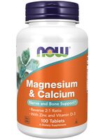 Now Foods, Magnesium & Calcium, Vitamin D3 + Zinek, 100 tablet