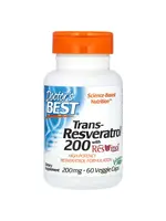 Doctor's Best, Trans-Resveratrol 200 s Resvinolem, 60 vegetariánských kapslí