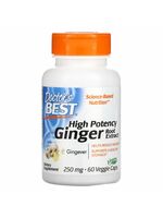 Doctor's Best, High Potency Ginger Root Extract, 250 mg, 60 rostlinných kapslí