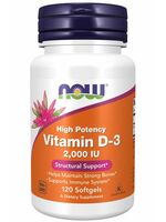 Now Vitamin D3 2000 IU, 120 softgel kapslí