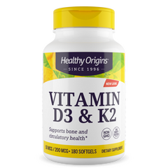 Healthy Origins Vitamin D3 a K2, 2000 IU / 200 mcg, 60 Softgel kapslí