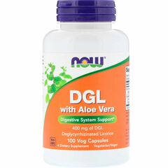 Now Foods DGL + Aloe Vera, 400 mg, 100 veg caps