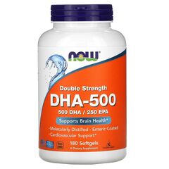 Now Foods, DHA 500 mg/ EPA 250 mg , 180 softgel kapslí