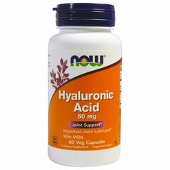 Now Foods Hyaluronic Acid, 50 mg + MSM , 60 rostlinných kapslí