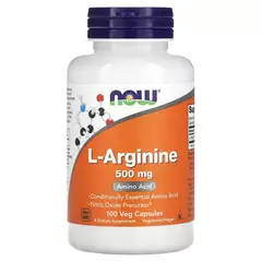 NOW Foods, L-Arginin, 500 mg, 100 rostlinných kapslí
