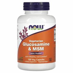 NOW Foods, Vegetarian Glucosamine & MSM, 120 rostlinných kapslí