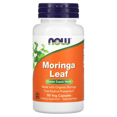 NOW Foods, Moringa Leaf, 90 rostlinných kapslí